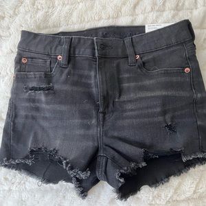 Black Stretchy Denim AE shorts